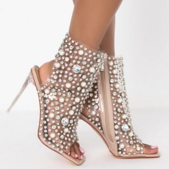 AZALEA WANG  LIVING THE LIFE STILETTO BOOTIE IN NUDE ( BRAND NEW !!!! ) - Picture 1 of 7
